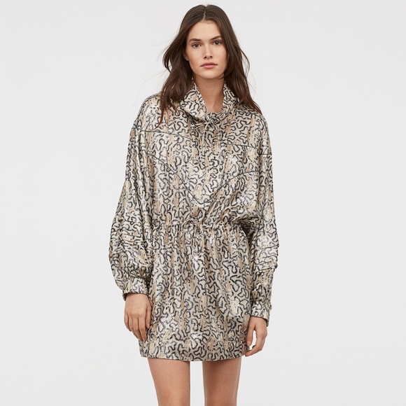 H&M Conscious Exclusive Premium Short Silk-Blend Dress XS - Picture 3 of 3